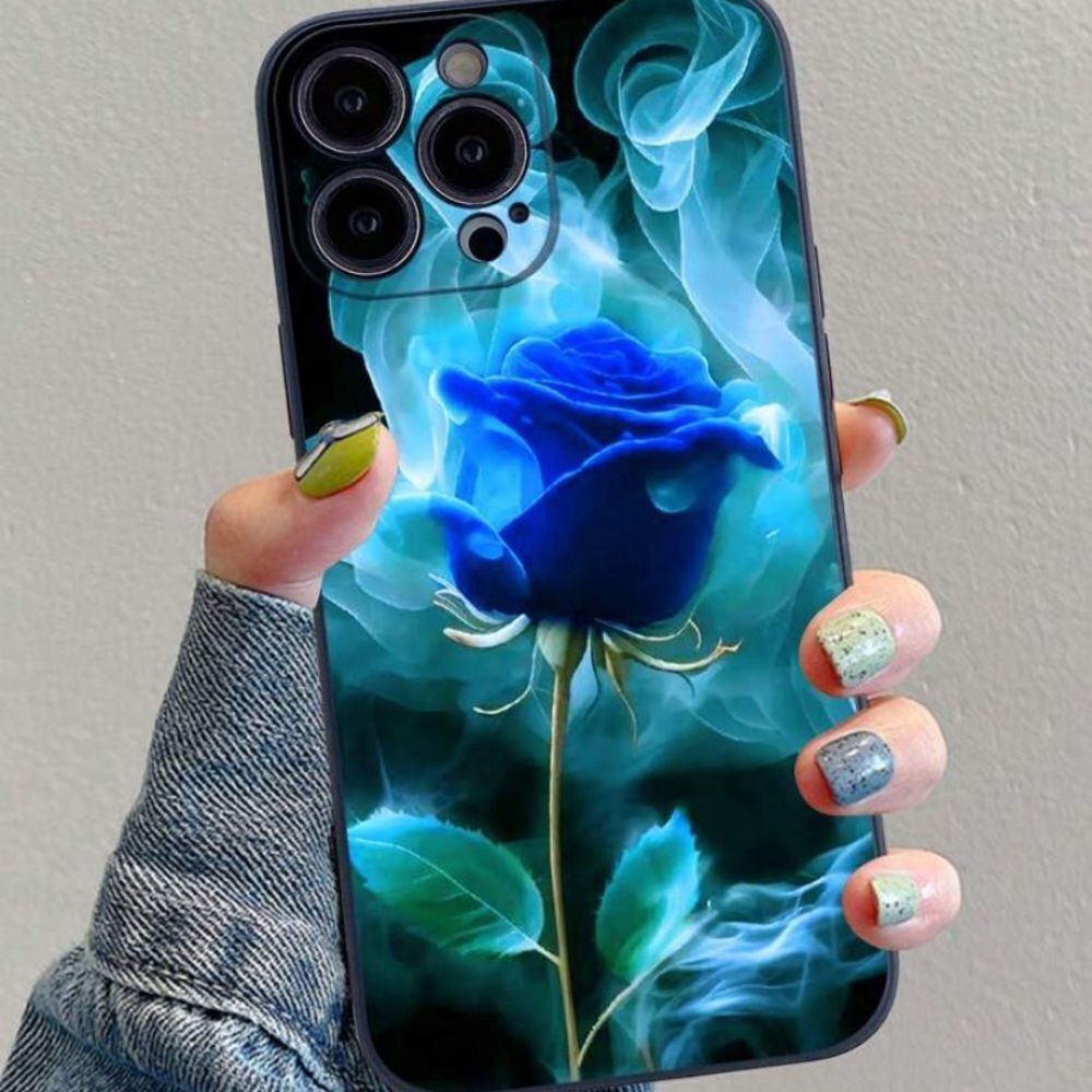3for$20 NEW 1pc Black Style Painted Rose Flower Phone Case IPHONE 15 pro max
